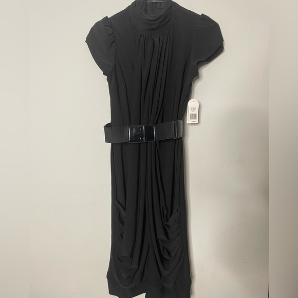 Dresses & Skirts - NWT Jessica Simpson Black‎ Midi Dress with Belt Size 2